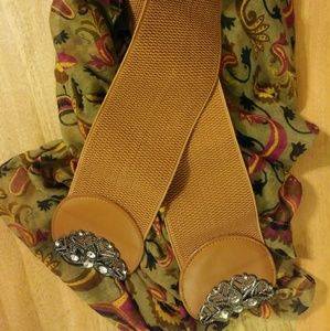 Brown Elastic Waist Belt